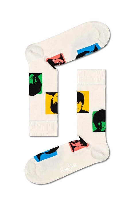 Čarape Happy Socks The Beatles boja: bijela