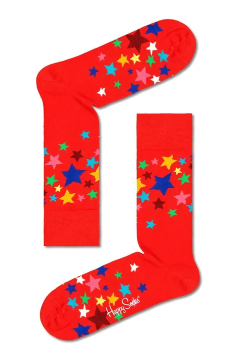 Nogavice Happy Socks Stars Sock rdeča barva
