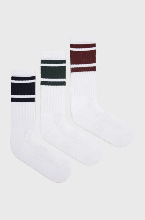 Čarape Abercrombie & Fitch 3- Pack za muškarce, boja: bijela