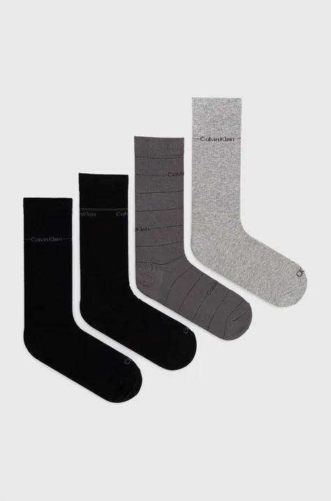 Čarape Calvin Klein 4-pack za muškarce, boja: siva