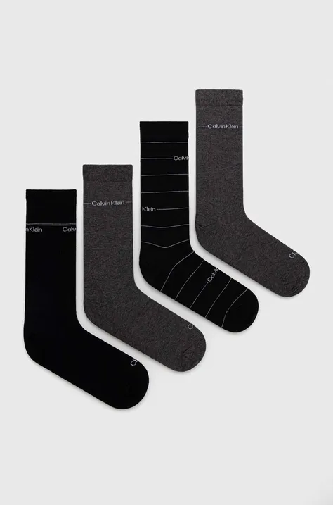 Čarape Calvin Klein 4-pack za muškarce, boja: crna