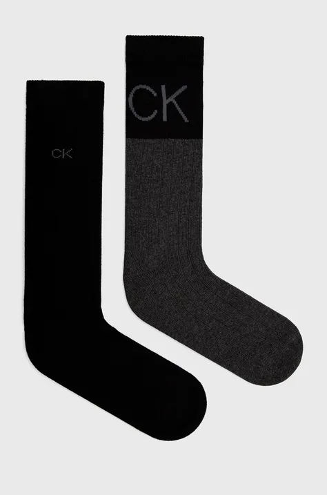 Calvin Klein skarpetki (2-pack) męskie kolor szary