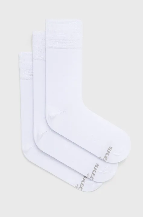 Ponožky Skechers (3-pak) pánske, biela farba
