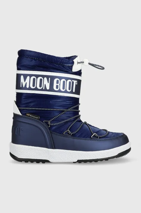 Moon Boot śniegowce dziecięce MOON BOOT JR BOY SPORT kolor granatowy