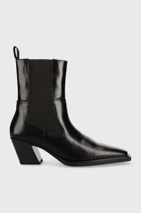 Шкіряні черевики Vagabond Shoemakers Alina жіночі колір чорний каблук блок