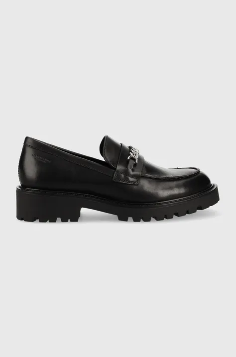 Kožené mokasíny Vagabond Shoemakers Kenova dámské, černá barva, na platformě