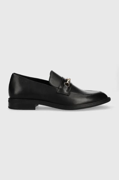 Кожаные мокасины Vagabond Shoemakers Frances 2.0 женские цвет чёрный на плоском ходу