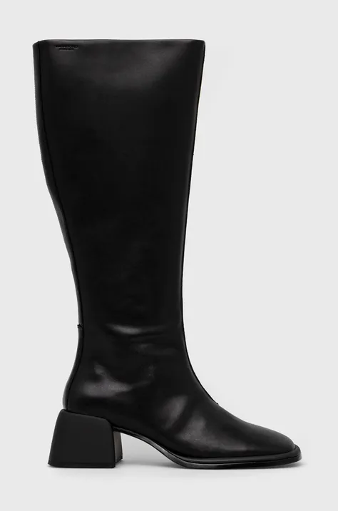 Шкіряні чоботи Vagabond Shoemakers Ansie жіночі колір чорний каблук блок