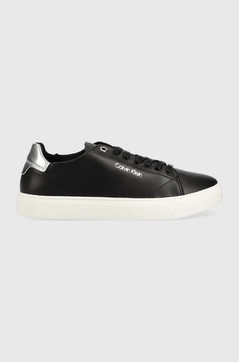 Calvin Klein sneakers din piele Cupsole Unlined Lace Up culoarea negru