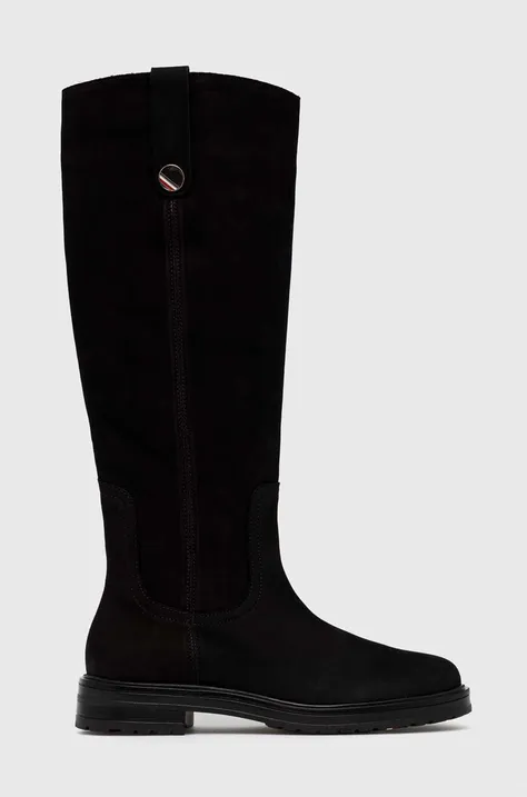 Semišové boty Tommy Hilfiger Th Coin Longboot