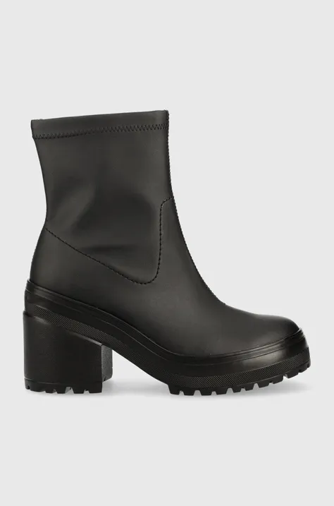 Tommy Jeans bokacsizma Tommy Jeans Heeled Boot fekete, női, magassarkú