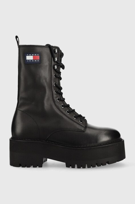 Tommy Jeans bőr bakancs Tommy Jeans Flatform Padded Boot