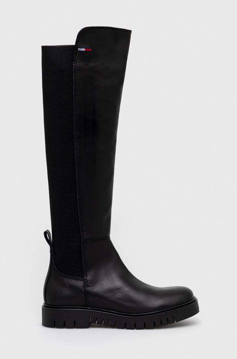 Сапоги Tommy Jeans Long Leather Tommy Jeans Boot