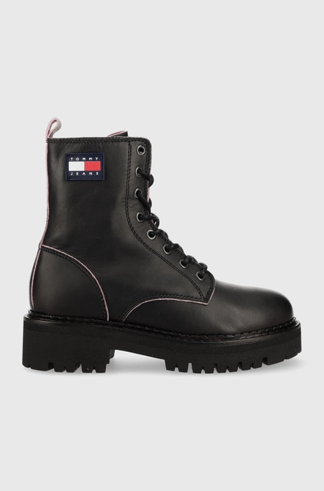 Čizme Tommy Jeans Urban Tommy Jeans Piping Boot za žene, boja: crna, s platformom