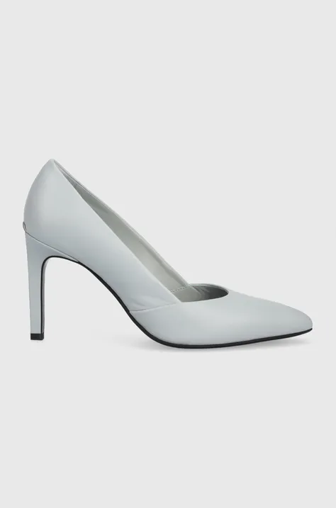 Kožené ihličky Calvin Klein Stiletto Pump 90 čierna farba