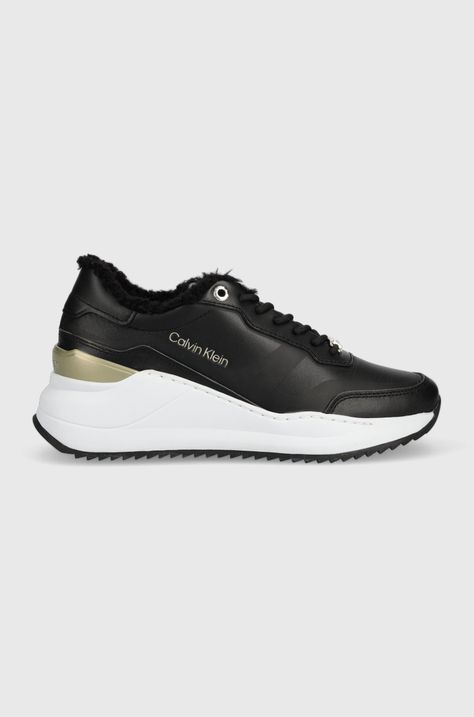 Calvin Klein sneakers din piele Chunky Intern Wedge Lace Up