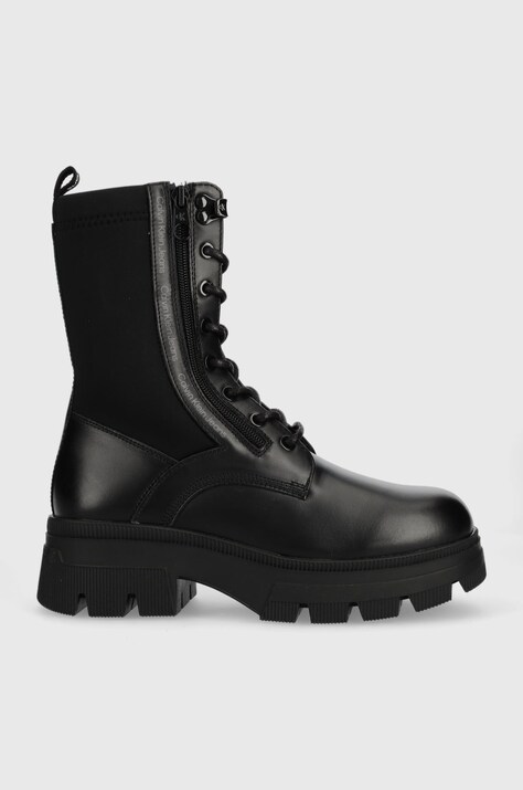 Кубинки Calvin Klein Jeans Chunky Combat Laceup в черно с платформа