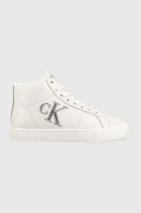 Kožené sneakers boty Calvin Klein Jeans Classic Cupsole Laceup Mid