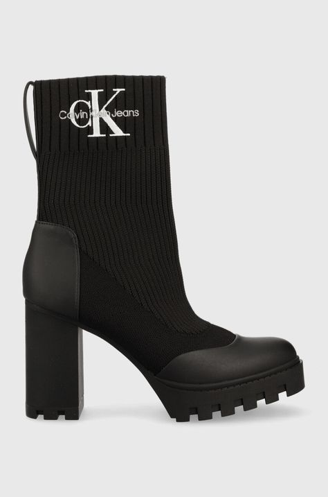 Členkové topánky Calvin Klein Jeans Platform Boot Sock
