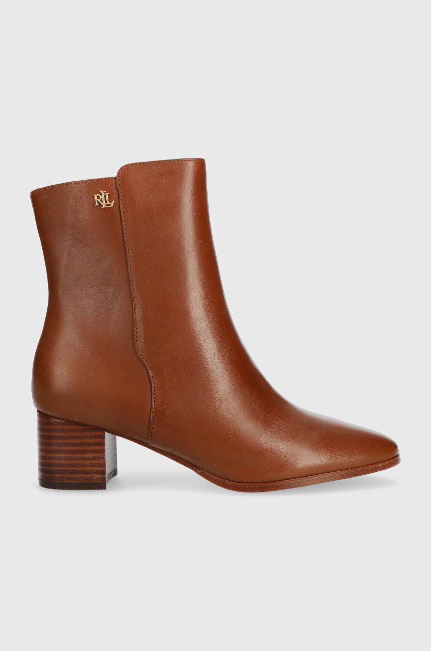 Kožené kotníkové boty Lauren Ralph Lauren Wendey