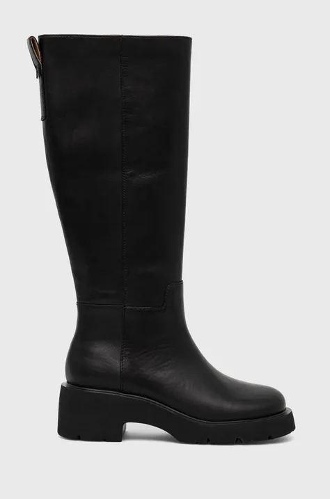 Usnjeni elegantni škornji Camper Milah ženski, črna barva