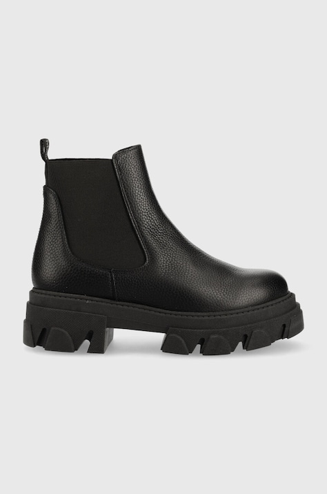 Steve Madden sztyblety skórzane Mixture damskie kolor czarny na płaskim obcasie SM11001800