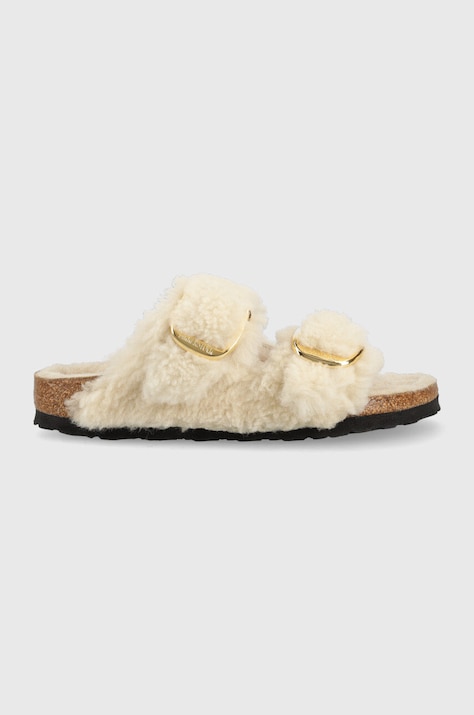 Вовняні тапки Birkenstock Arizona Bb Shearling жіночі колір сірий 1023130.TEDDY-EGGSHELL