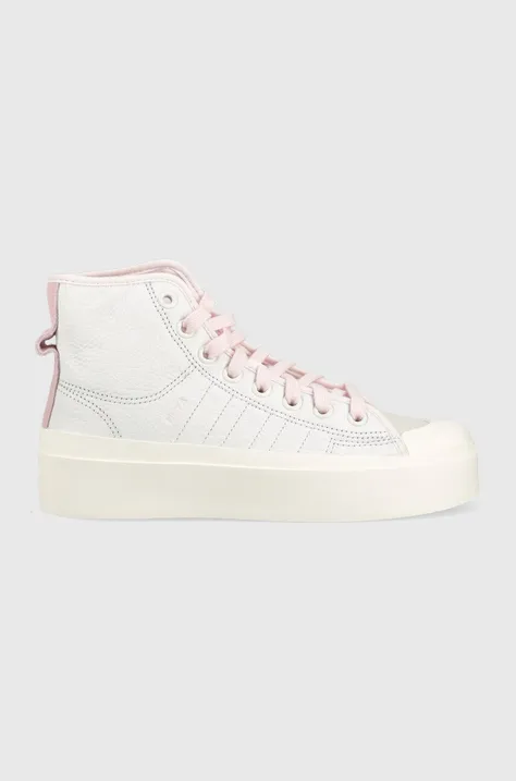 Δερμάτινα αθλητικά παπούτσια adidas Originals Nizza Bonega χρώμα: άσπρο