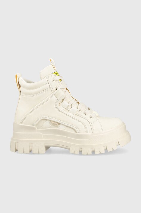 Ботинки Buffalo Aspha NC Mid Laceup женские цвет бежевый на платформе