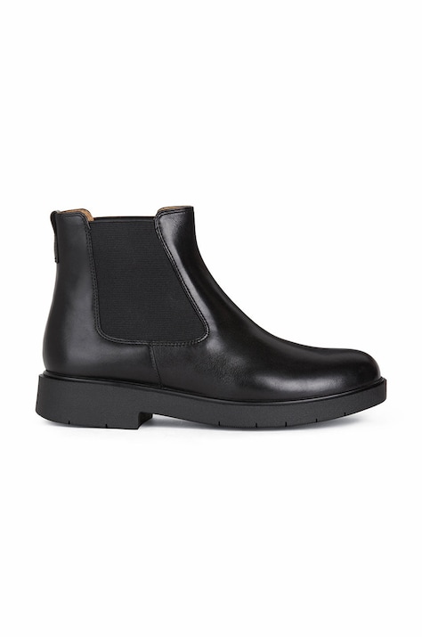 Geox Sztyblety skórzane D SPHERICA EC1 damskie kolor czarny na płaskim obcasie D16QRC 00043 C9999