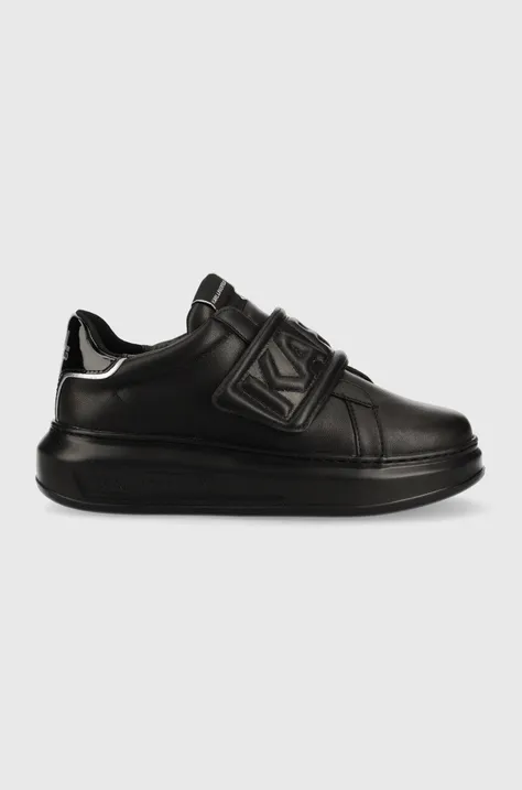 Δερμάτινα αθλητικά παπούτσια Karl Lagerfeld Kapri χρώμα: μαύρο
