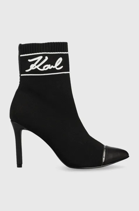 Черевики Karl Lagerfeld Pandara жіночі колір чорний на шпильці