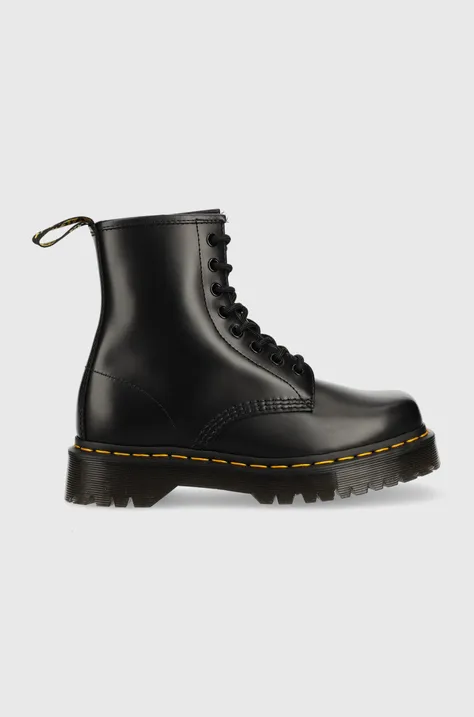 Dr. Martens leather biker boots 1460 Bex Squared women's black color