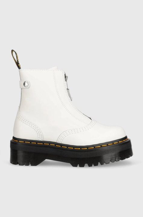 Dr. Martens bőr csizma Jetta fehér, női, platformos