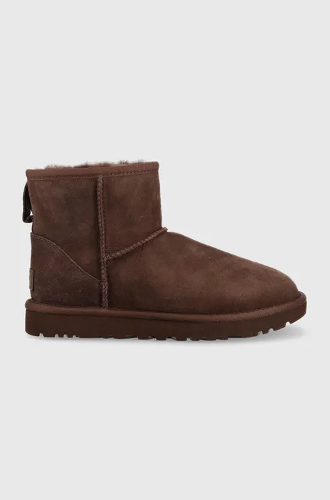 UGG suede snow boots W Classic Mini II brown color