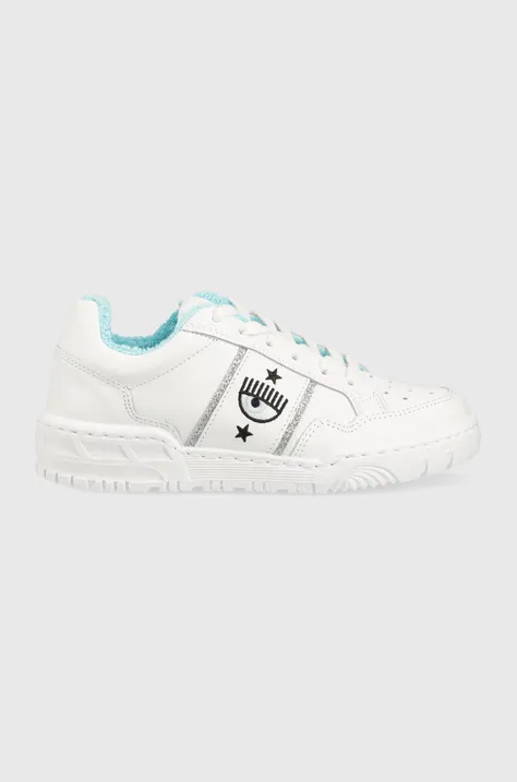 Δερμάτινα αθλητικά παπούτσια Chiara Ferragni Cf1 Low χρώμα: άσπρο