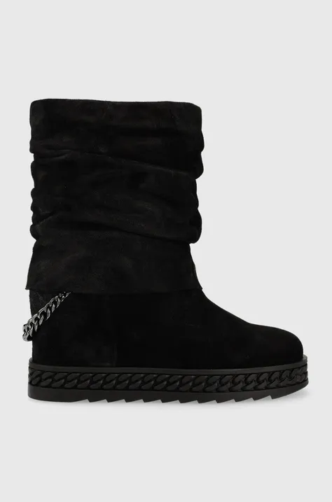 Cipele za snijeg od brušene kože Guess Hadama boja: crna