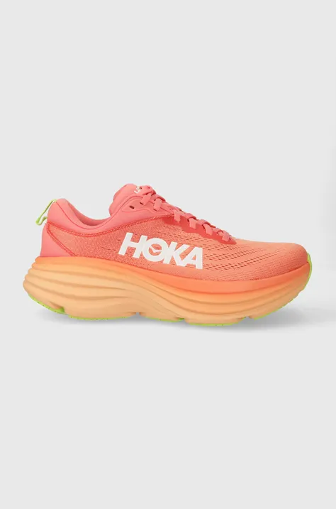 Hoka One One running shoes Bondi 8 orange color