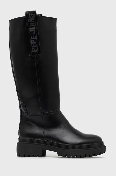 Čizme Pepe Jeans Bettle Handler za žene, boja: crna, ravna potpetica