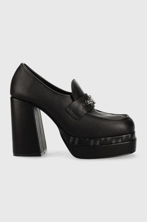 Кожени обувки с дебел ток Karl Lagerfeld Strada