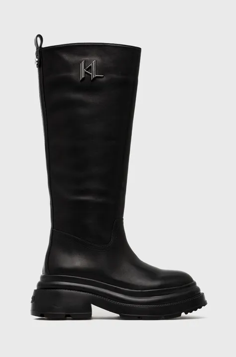 Usnjeni elegantni škornji Karl Lagerfeld Danton
