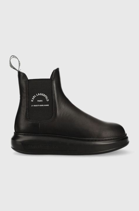 Kožené kotníkové boty Karl Lagerfeld Kapri
