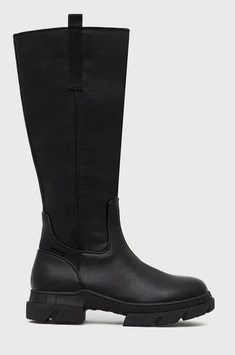 Wrangler kozaki Atlanta Boot Extra damskie kolor czarny na płaskim obcasie