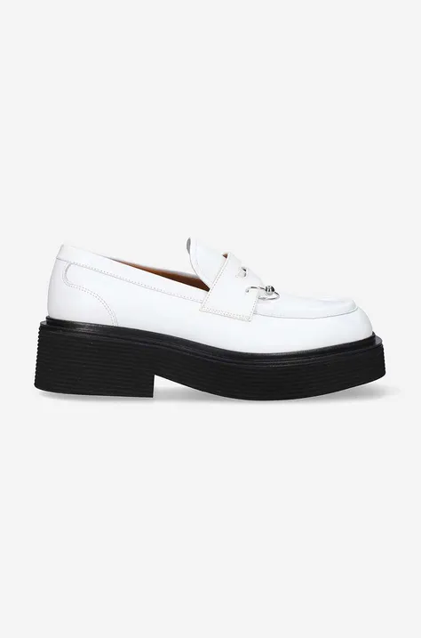 Δερμάτινα μοκασίνια Marni Moccasin Shoe χρώμα: άσπρο