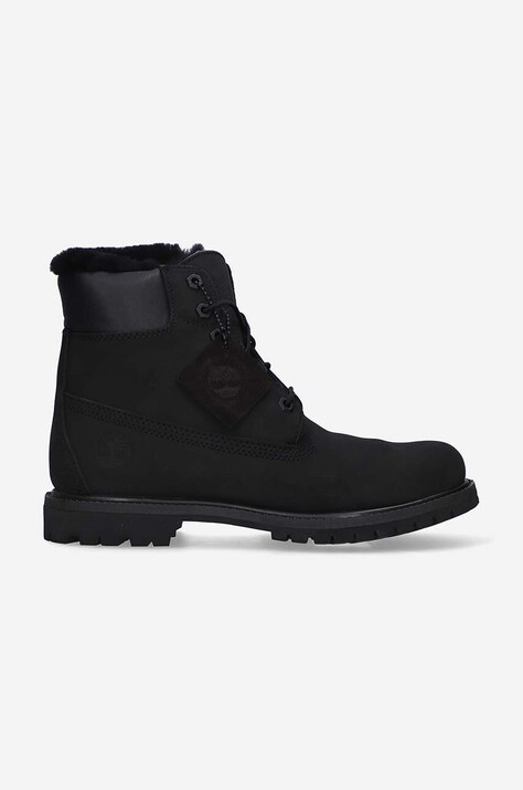 Timberland suede biker boots 6 In Premium Shearlig women's black color
