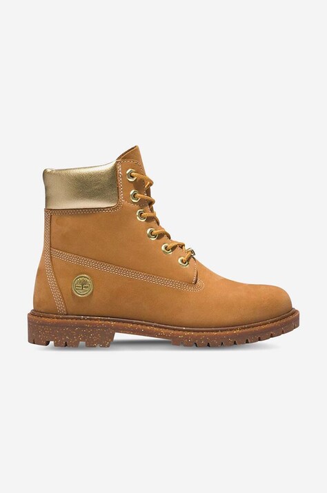 Timberland suede biker boots 6IN Hert BT Cupsole W women's brown color
