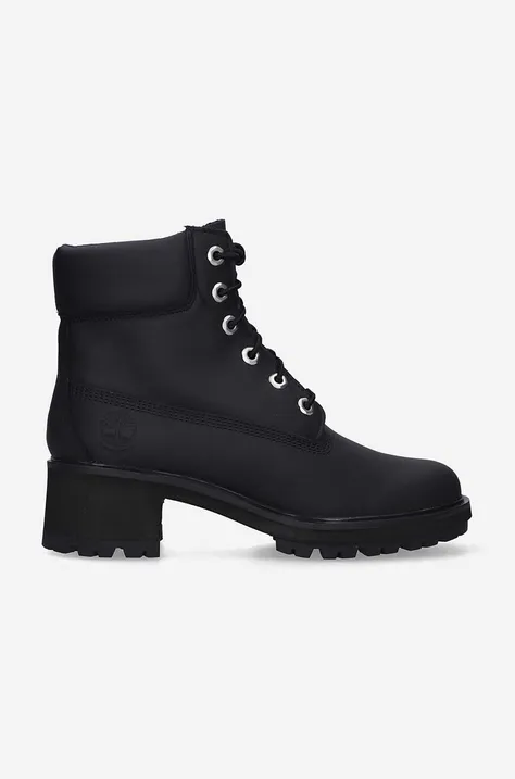 Kožené členkové topánky Timberland Kinsley Waterproof A436T A436T-BLACK, dámske, čierna farba, na podpätku