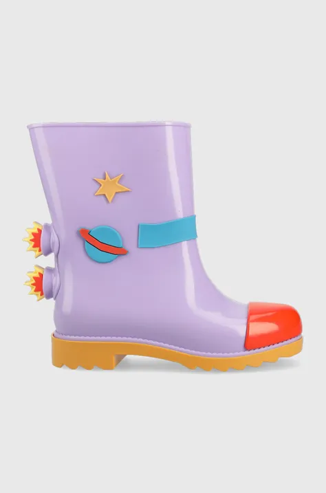 Детские резиновые сапоги Melissa Rain Boot + Fabula Inf цвет фиолетовый
