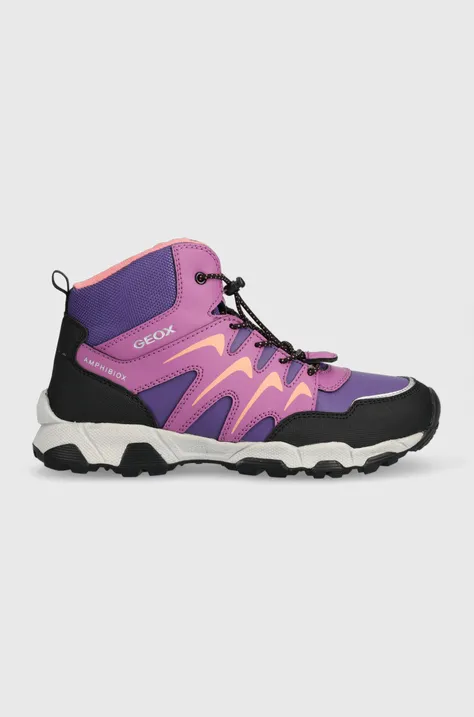 Дитячі зимові черевики Geox колір фіолетовий