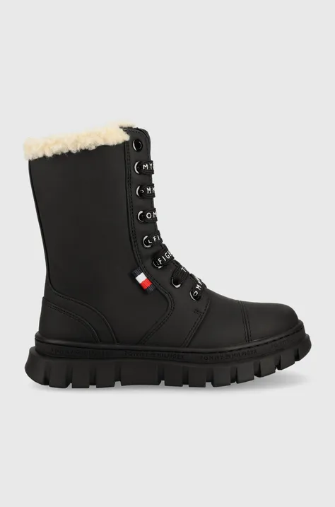Παιδικές χειμερινές μπότες Tommy Hilfiger χρώμα: μαύρο